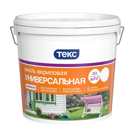 Эмаль ТЕКС универсальная акриловая белая (матовая) 2.7л