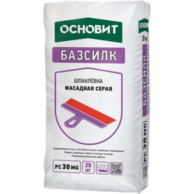 Шпаклевка цементная Основит БАЗСИЛК РС 30 (Т-30) серая (20 кг) (72)