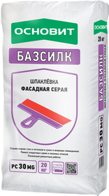 Шпаклевка цементная Основит БАЗСИЛК Т-30 (РС30 МW) базовая белая (20 кг)