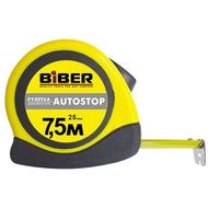 Рулетка 7,5м*25 мм BIBER AUTOSTOP