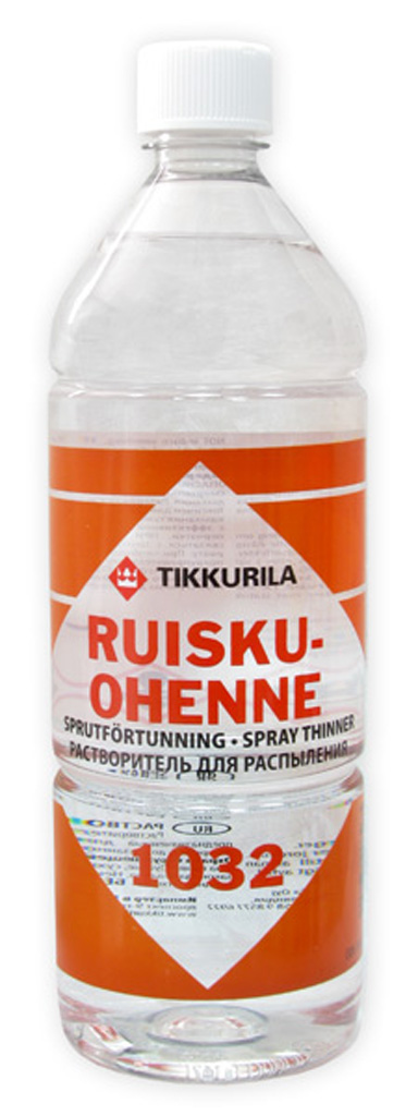 Растворитель тиккурила. Растворитель Tikkurila 1032. Растворитель Ruiskuohenne 1032. Tikkurila Ruiskuohenne 1032. Растворитель для распыления 1032.